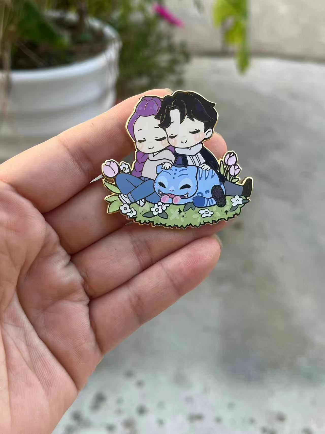 “TOUCHING GRASS” RUJINU ENAMEL PIN